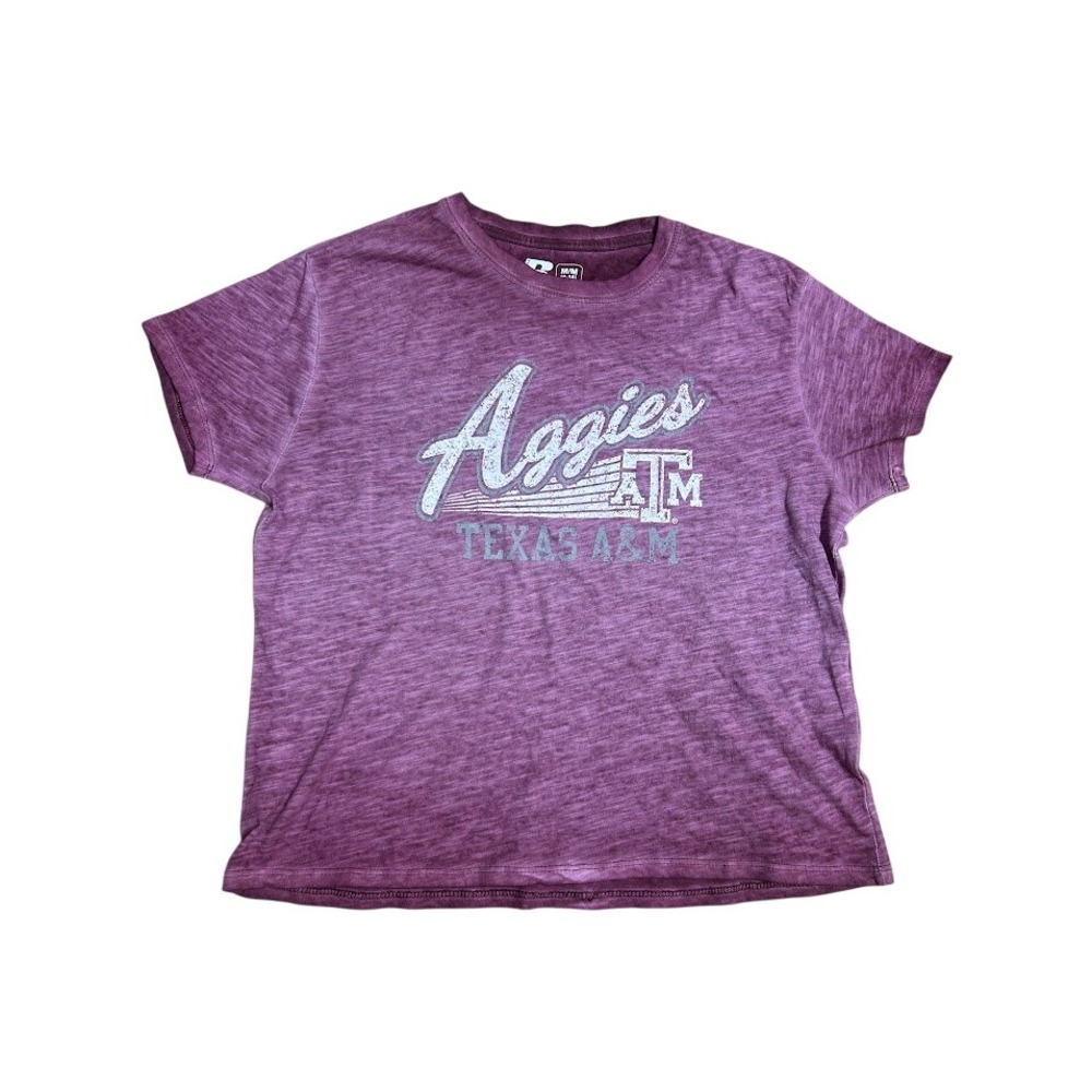 Russell Athletic Texas A&M Aggies‎ Maroon Slub Knit T-Shirt Womens Medium 8-10